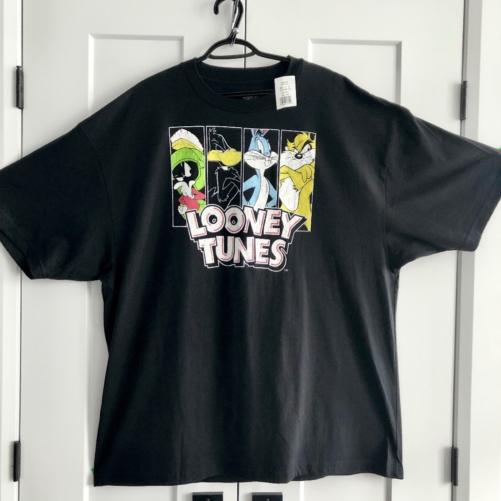 Looney Tunes, Graphic T Shirt, Mens, Black, T-Shirt, Size 3XB, New With Tags